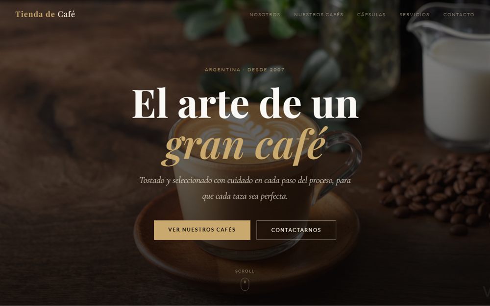 Demo — Tienda de café de especialidad